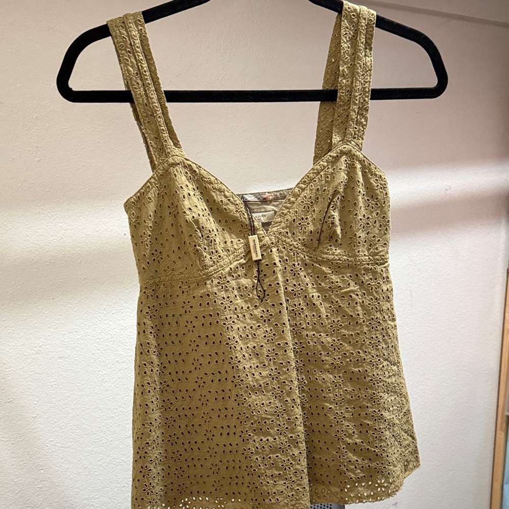Burberry Olive Eyelet Camisole Top
